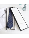 GG Pattern Slim Silk Tie Navy - GUCCI - BALAAN 10