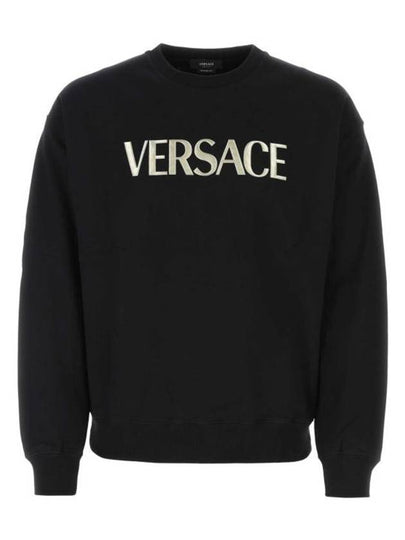 Metallic Logo Sweatshirt Black - VERSACE - BALAAN 2