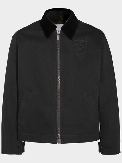 Corduroy Collar Cotton Jacket Black - BURBERRY - BALAAN 2