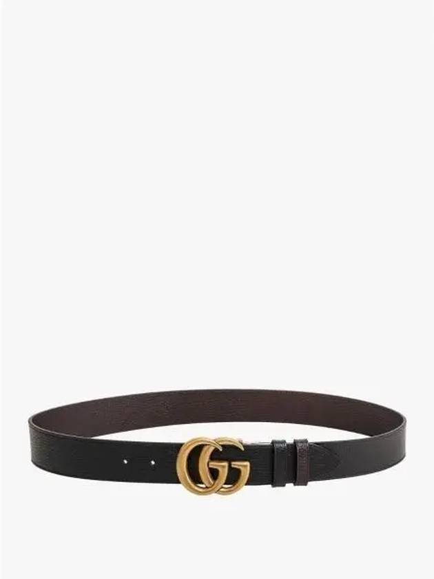 Double G Buckle Reversible Leather Belt Black - GUCCI - BALAAN 2