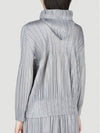 Pleated Zip Up Hoodie Grey - ISSEY MIYAKE - BALAAN 5