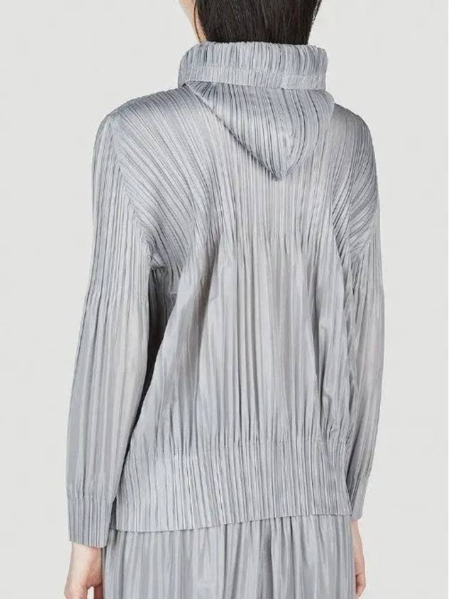 Pleated Zip Up Hoodie Grey - ISSEY MIYAKE - BALAAN 5