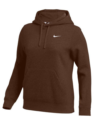 Logo Team Club Pullover Hooded Top Brown - NIKE - BALAAN.