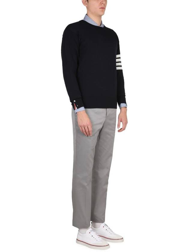 4 Bar Armband Classic Merino Wool Knit Top Navy - THOM BROWNE - BALAAN 5