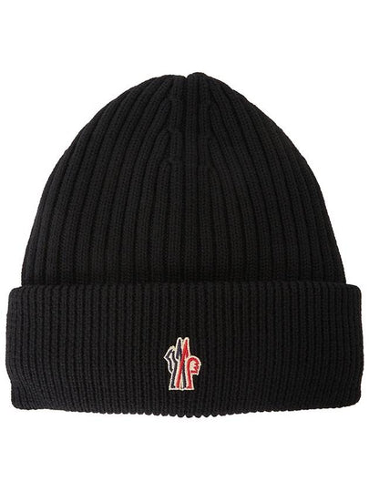 Grenoble Embroidered Logo Padded Wool Beanie Black - MONCLER - BALAAN 2