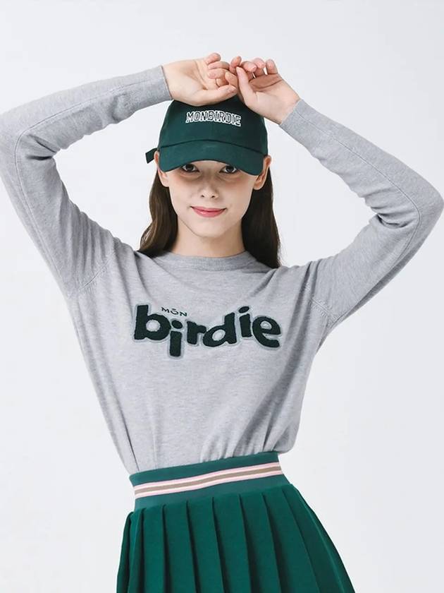 Graphic crew neck long sleeve knit GRAY - MONBIRDIE GOLF - BALAAN 2