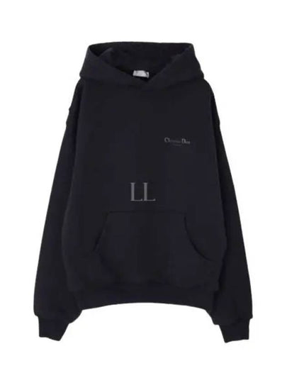 Logo Print Cotton Hoodie Black - DIOR - BALAAN 2