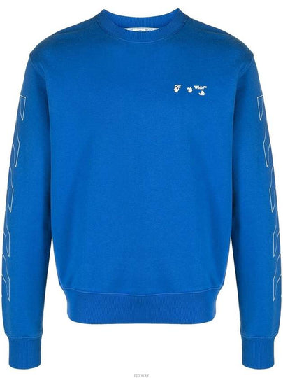 Men's Print Logo Sweatshirt OMBA025S21FLE002 - OFF WHITE - BALAAN 2