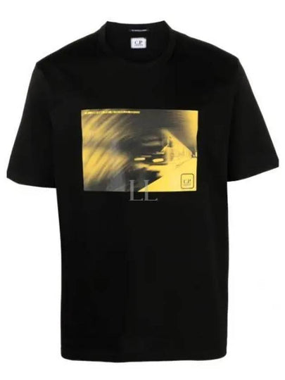 Metropolis Series Mercerized Jersey Graphic Short Sleeve T-Shirt Black - CP COMPANY - BALAAN 2