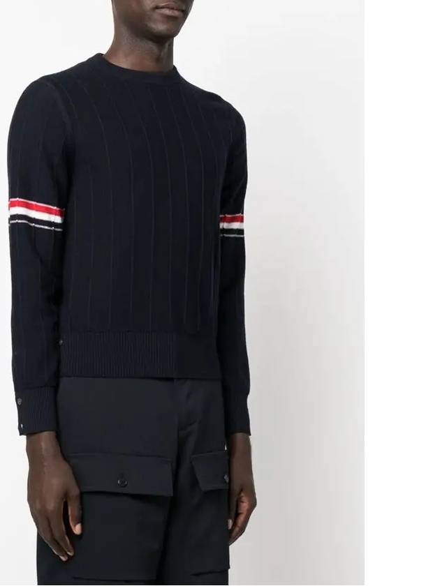 Wool Relaxed Pullover Knit Top Navy - THOM BROWNE - BALAAN 5