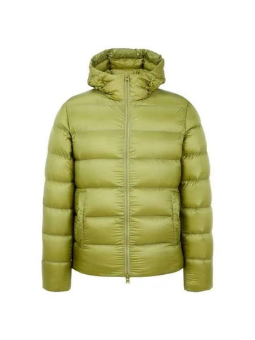 Men s goose down hooded zip up padded jacket olive 271127 - HERNO - BALAAN 1