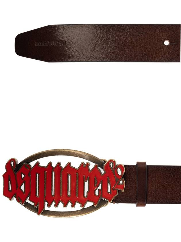 Gothic Logo Buckle Leather Belt BEM055212900001 - DSQUARED2 - BALAAN 5