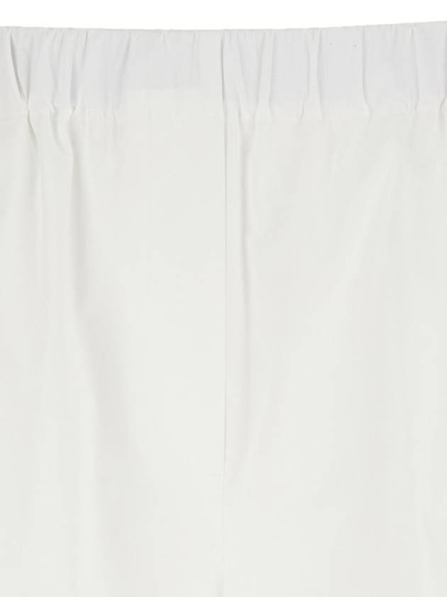 'Steven' White Pants With Elastic Waist And Wide Leg In Cotton Stretch Woman - ANTONELLI - BALAAN 3