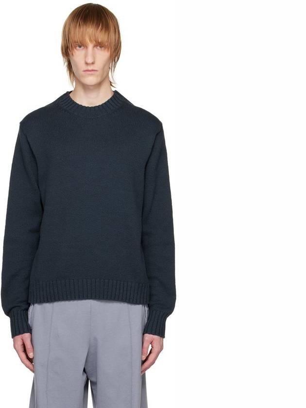 Organic Crewneck Knit Top Midnight Blue - ACNE STUDIOS - BALAAN 2