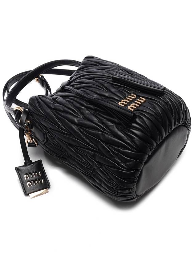 Matelasse Nappa Leather Bucket Bag Black - MIU MIU - BALAAN 6