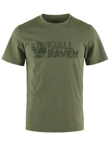 Men's Lush Logo Short Sleeves T-Shirt Laurel Green - FJALL RAVEN - BALAAN 1