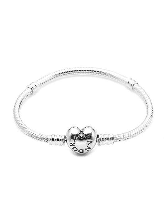 Heart Shaped Clasp Bracelet Sterling Silver - PANDORA - BALAAN.