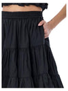 Women's Ruffle A-Line Skirt Black - MSGM - BALAAN.