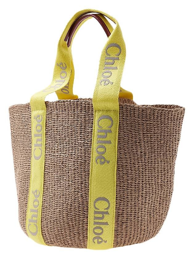 Woody Basket Large Tote Bag Yellow Beige - CHLOE - BALAAN 3