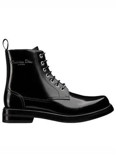 Carlo Ankle Boot Black Polished Calfskin - DIOR - BALAAN 1