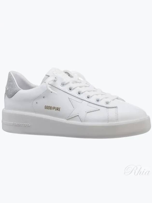 Purestar White Silver Glitter Heel Tab Sneakers - GOLDEN GOOSE - BALAAN 2