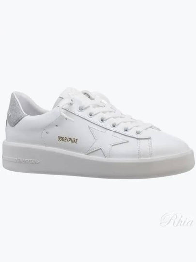 Purestar White Silver Glitter Heel Tab Sneakers - GOLDEN GOOSE - BALAAN 2