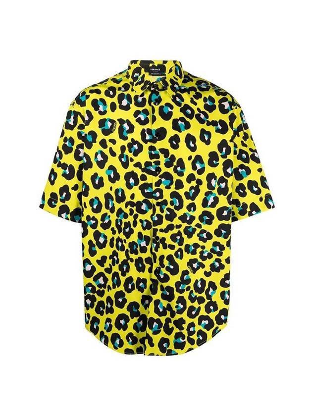 Daisy Leopard Short Sleeve Shirt - VERSACE - BALAAN 1