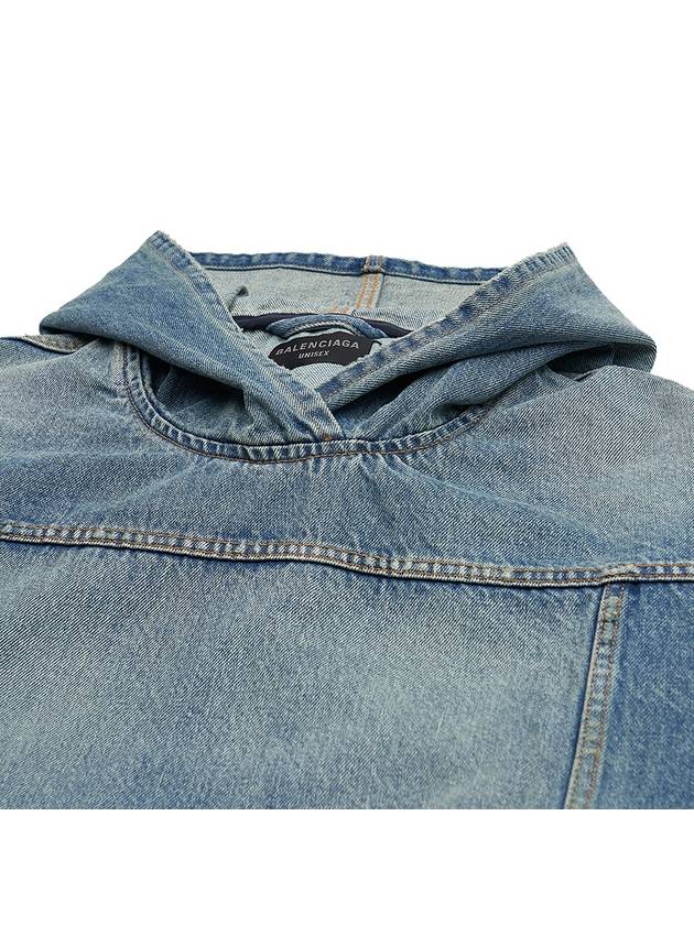 Washed Effect Denim Hoodie Blue - BALENCIAGA - BALAAN 4