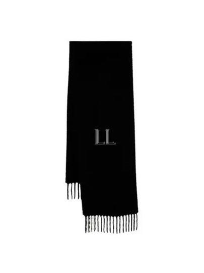 Pirni Embroidery Logo Alpaca Muffler Light Black - ISABEL MARANT - BALAAN 2