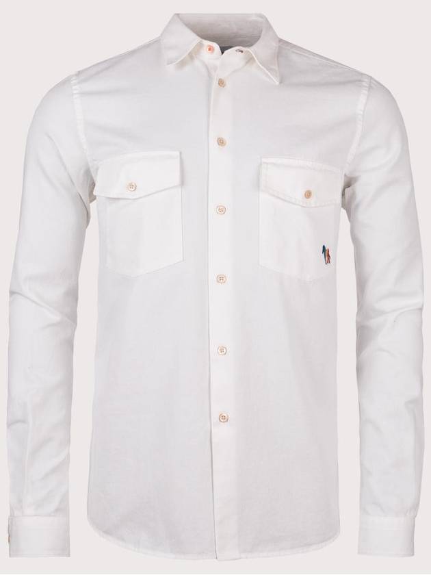 Broad Stripe Zebra Cotton Long Sleeve Shirt White - PAUL SMITH - BALAAN 2