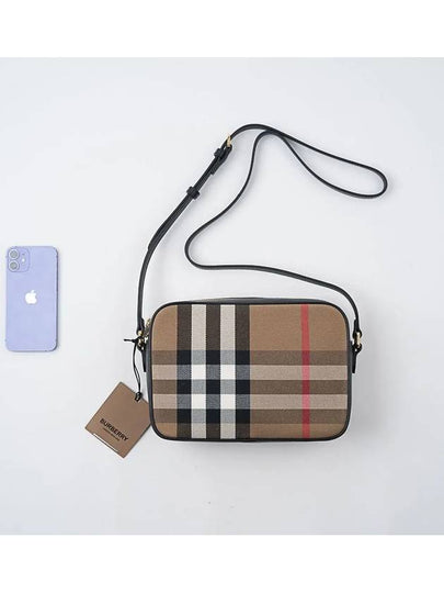 Checked Leather Camera Cross Bag Brown - BURBERRY - BALAAN 2