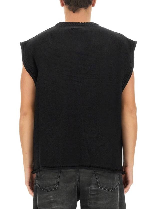 Number V Neck Knit Vest Black - MAISON MARGIELA - BALAAN 3