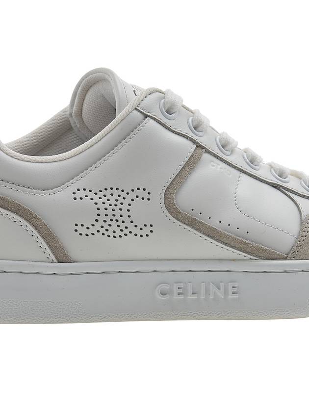 CT 10 Trainer Lace Up Suede Calfskin Low Top Sneakers White - CELINE - BALAAN 11