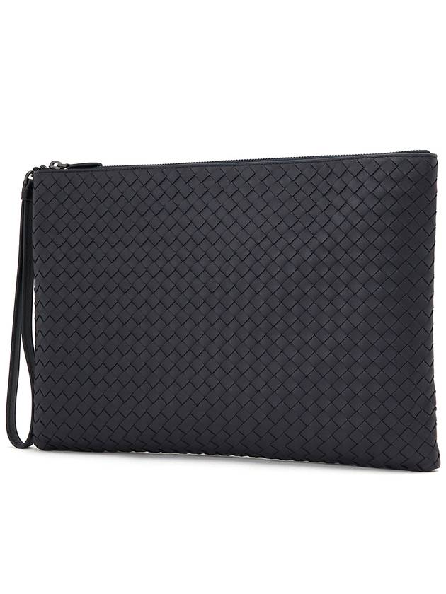 Intrecciato Strap Clutch Bag Navy - BOTTEGA VENETA - BALAAN 3