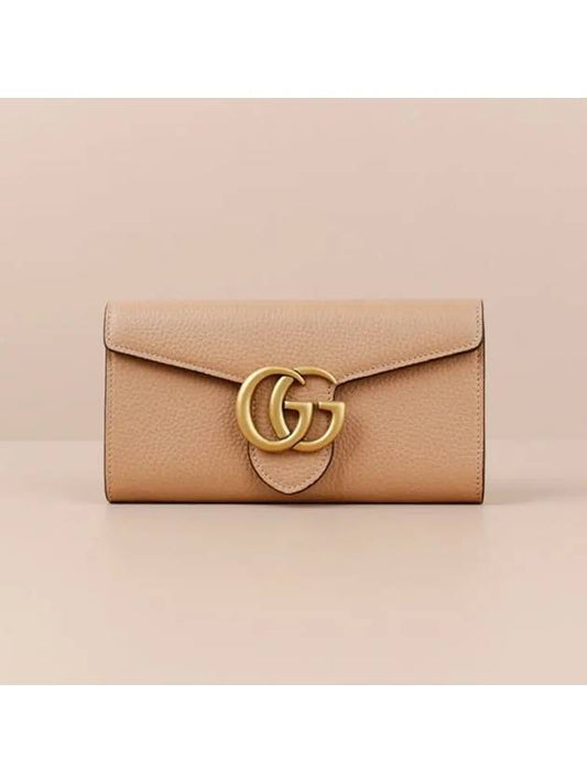 GG Logo Marmont Flap Long Wallet Camel 779776 A7M0T 2754 - GUCCI - BALAAN 1