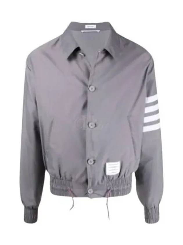 Solid Swim Tech 4-Bar Jacket Medium Grey - THOM BROWNE - BALAAN 2