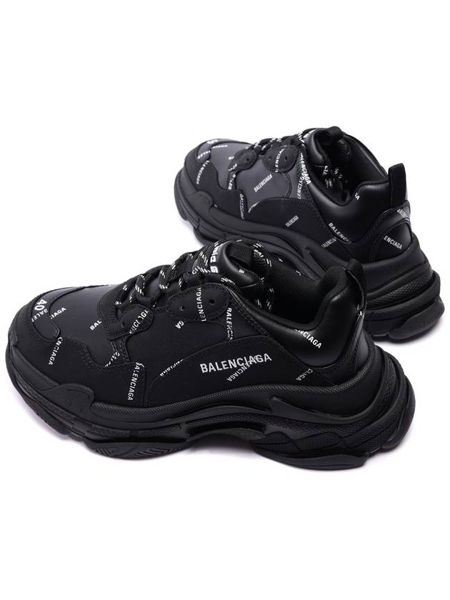 Allover Logo Triple S Low Top Sneakers Black - BALENCIAGA - BALAAN 7