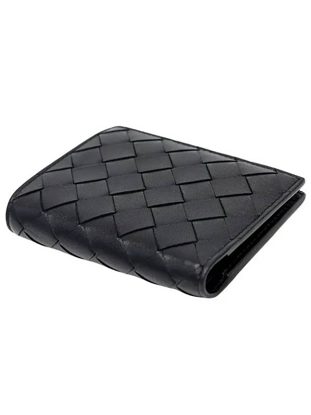 Intrecciato Small Leather Half Wallet Black - BOTTEGA VENETA - BALAAN 6