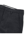 Gabardine Wool Loose Fit Wide Pants Grey - AMI - BALAAN 5
