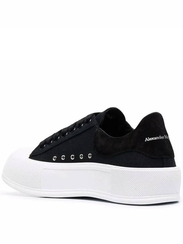 Deck Lace-up Plimsoll Low-top Sneakers Black - ALEXANDER MCQUEEN - BALAAN 3