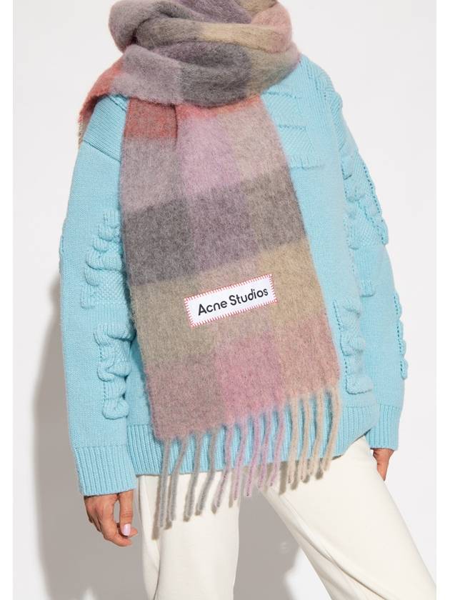 Check Mohair Muffler Fuchsia Lilac Pink - ACNE STUDIOS - BALAAN 8