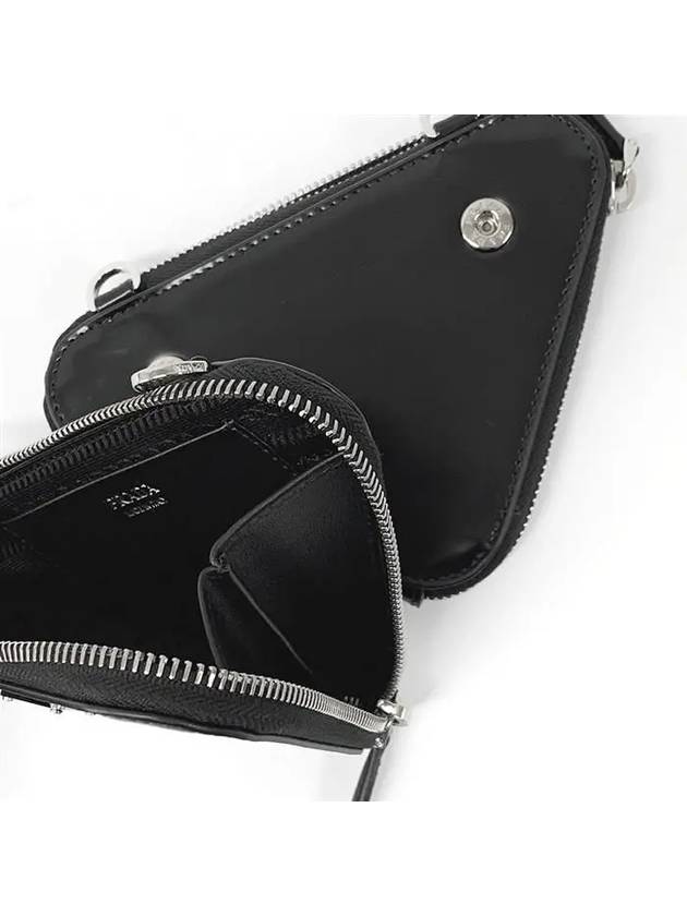 Brushed Leather Chain Mini  Shoulder Bag Black - PRADA - BALAAN 7