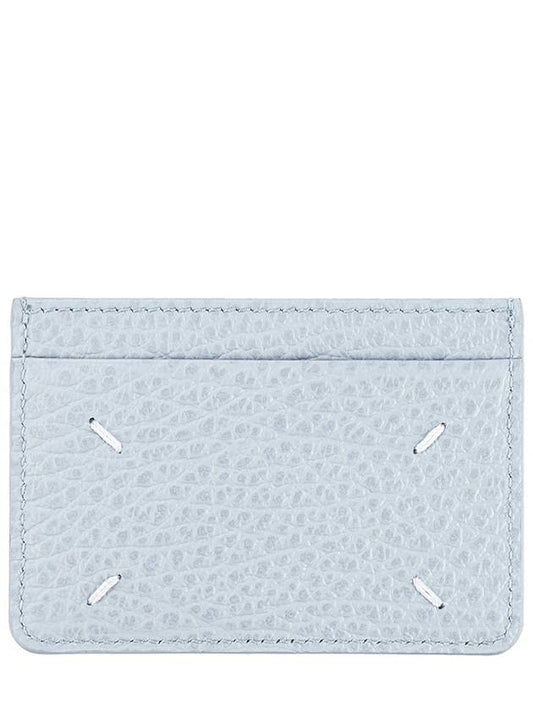 Grain Leather Stitch Card Wallet Pale Blue - MAISON MARGIELA - BALAAN 2