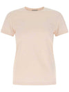 Cotton Logo Patch Short Sleeve T-Shirt Pink - MONCLER - BALAAN 1