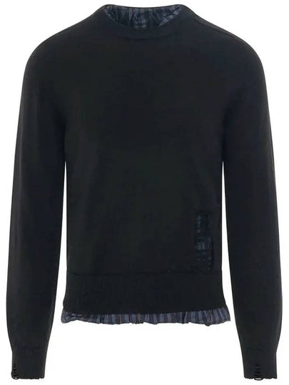 Men's Layered Striped Wool Knit Top Black - MAISON MARGIELA - BALAAN 2