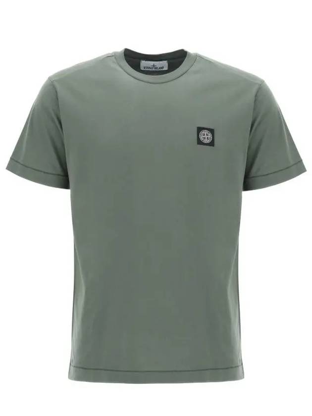 Logo Patch Short Sleeves T-Shirt Green - STONE ISLAND - BALAAN 2