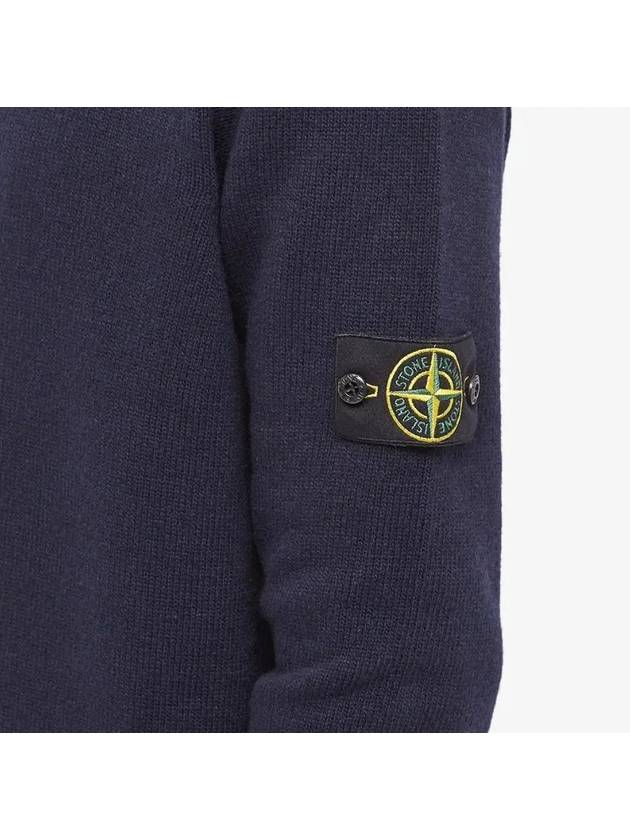 Wappen Patch Crew Neck Wool Knit Top Navy - STONE ISLAND - BALAAN 6