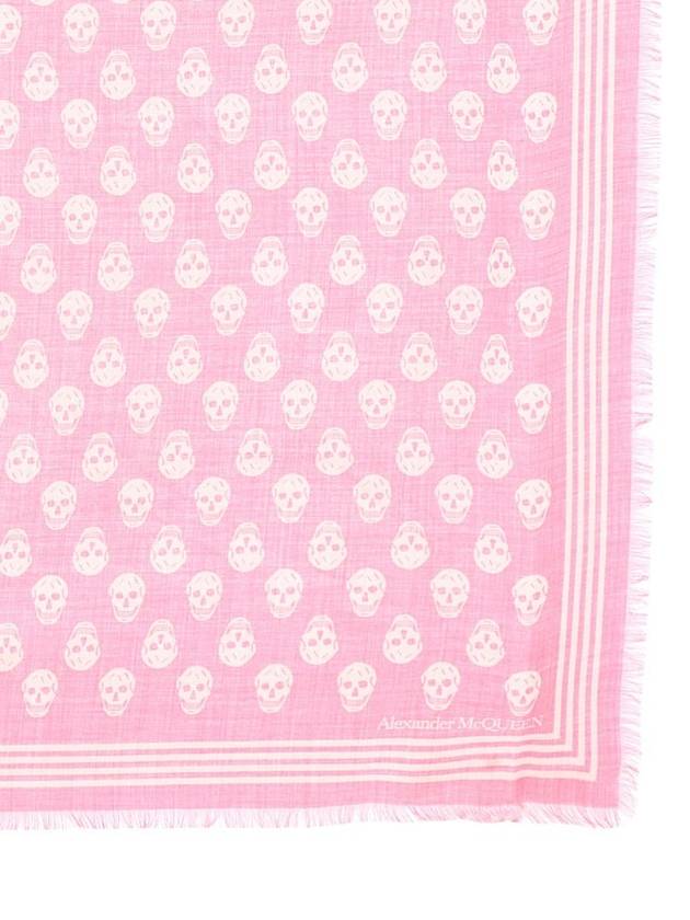 Skull Wool Scarf Pink - ALEXANDER MCQUEEN - BALAAN 3