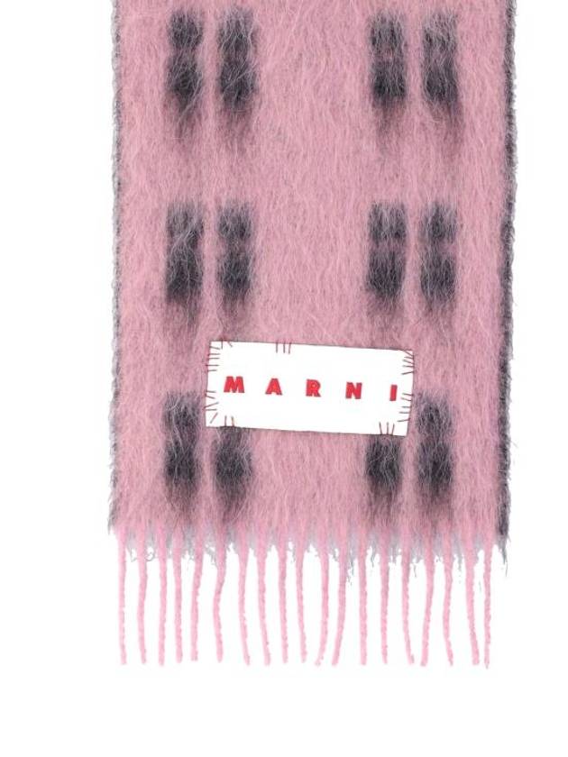 Logo Alpaca Wool Muffler Pink - MARNI - BALAAN 4