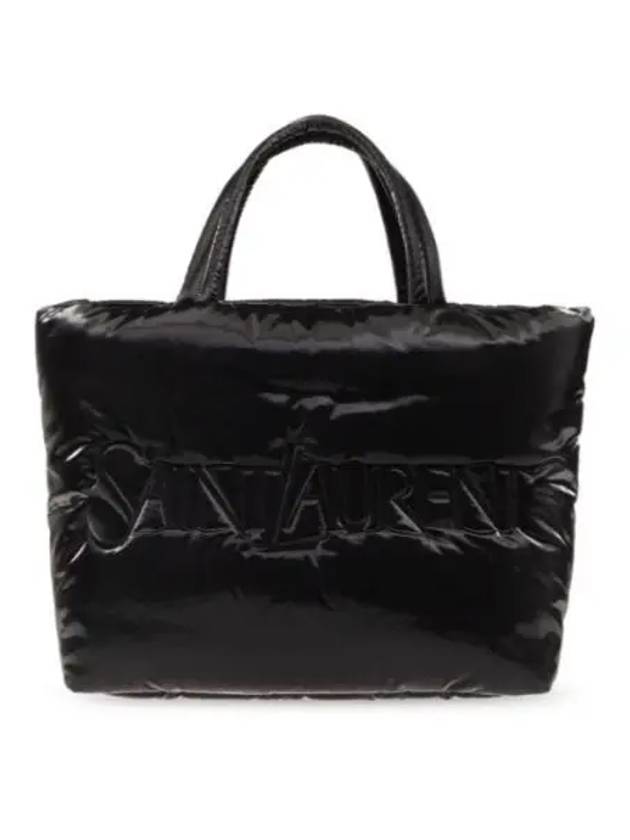 Silktech Canvas Tote Bag Black - SAINT LAURENT - BALAAN 2